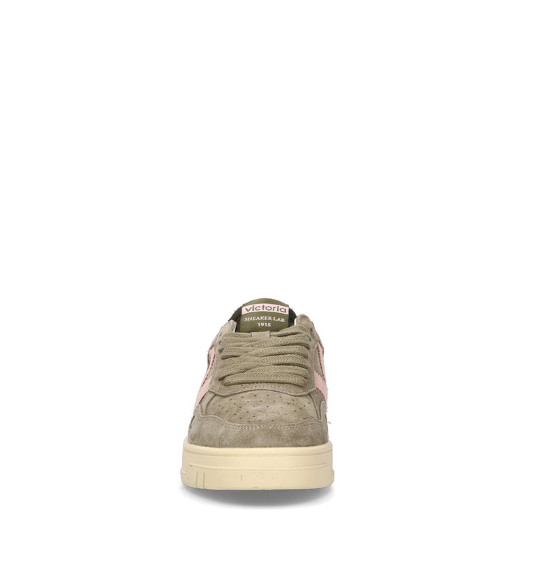 VICTORIA Sneaker donna kaki/rosa in suede