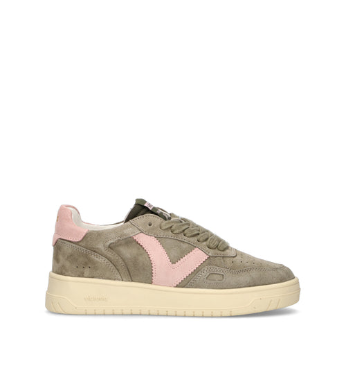 VICTORIA Sneaker donna kaki/rosa in suede