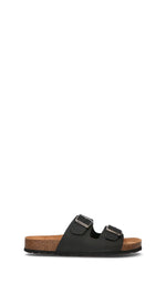BIO GREEN Ciabatta uomo nera in pelle