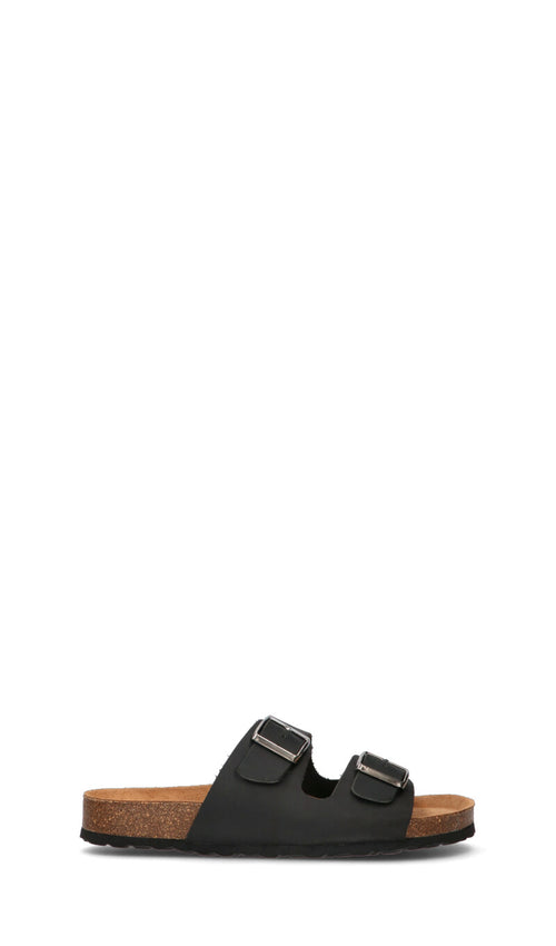 BIO GREEN Ciabatta uomo nera in pelle