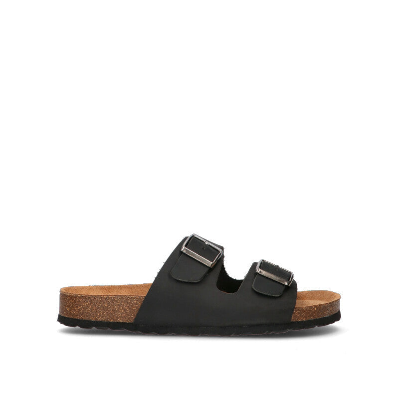 BIO GREEN Ciabatta uomo nera in pelle