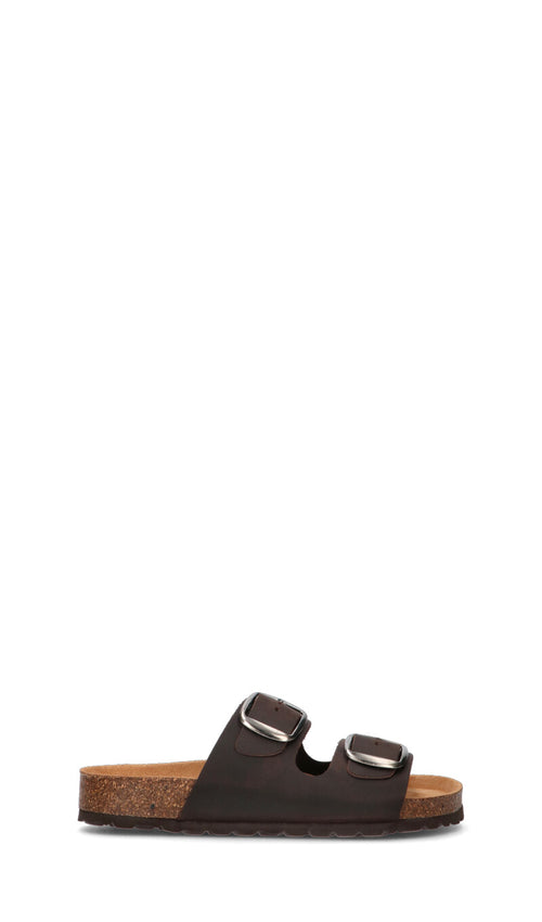 BIO GREEN Ciabatta donna caffè in pelle