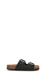 BIO GREEN Ciabatta donna nera in pelle