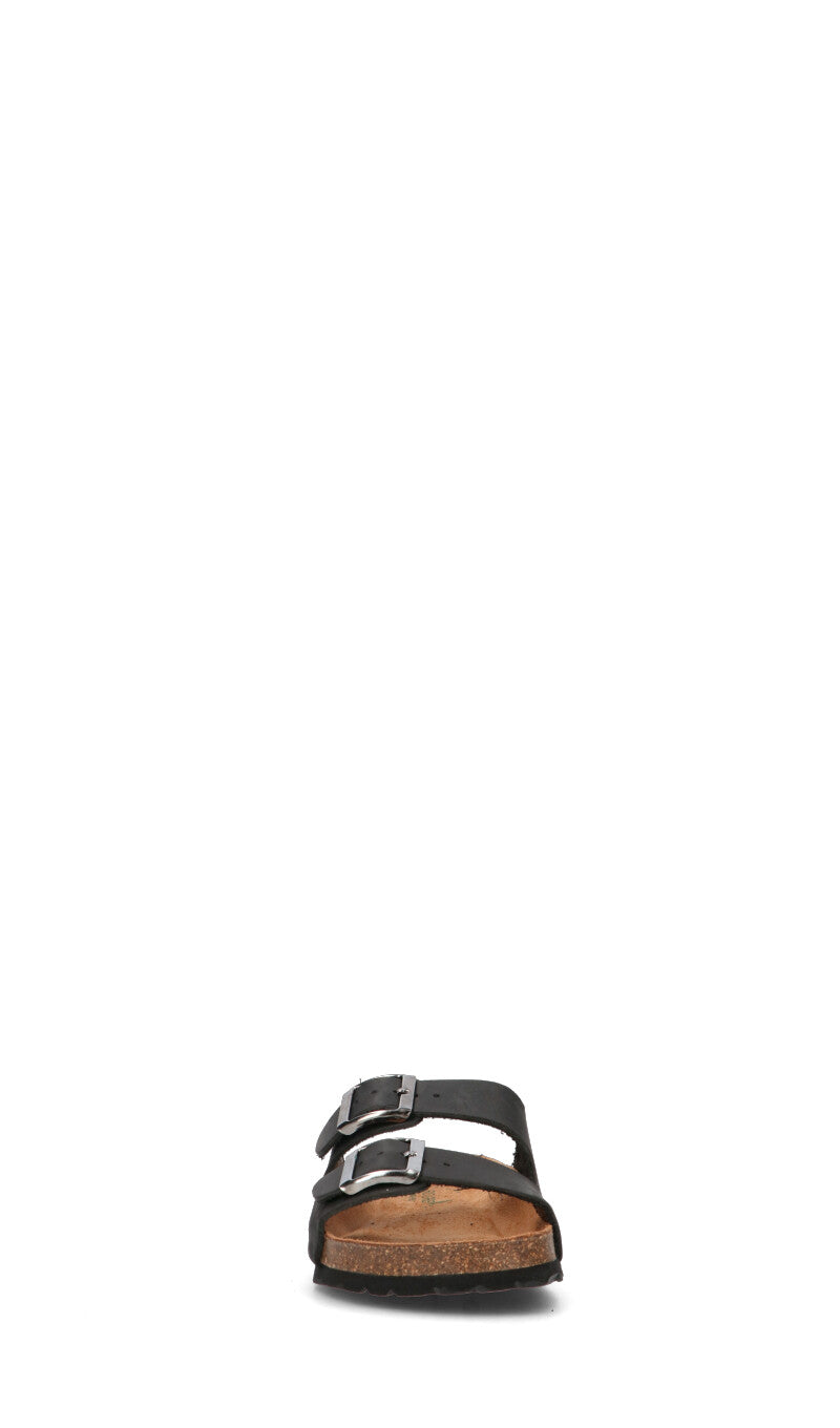 BIO GREEN Ciabatta donna nera in pelle