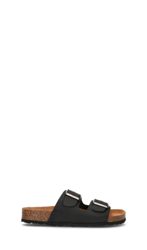 BIO GREEN Ciabatta donna nera in pelle