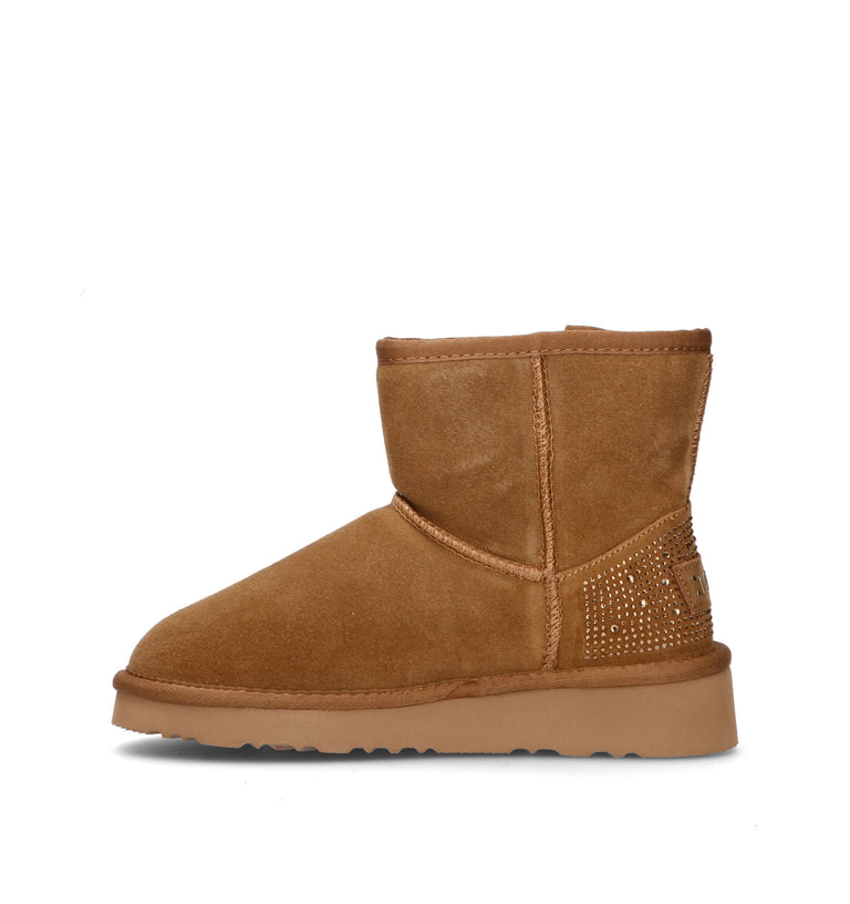 ALVIERO MARTINI Stivaletto pelo ragazza cammello in suede