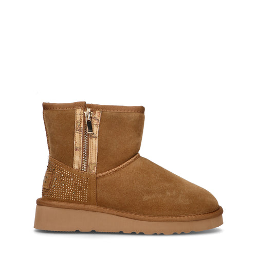 ALVIERO MARTINI Stivaletto pelo ragazza cammello in suede