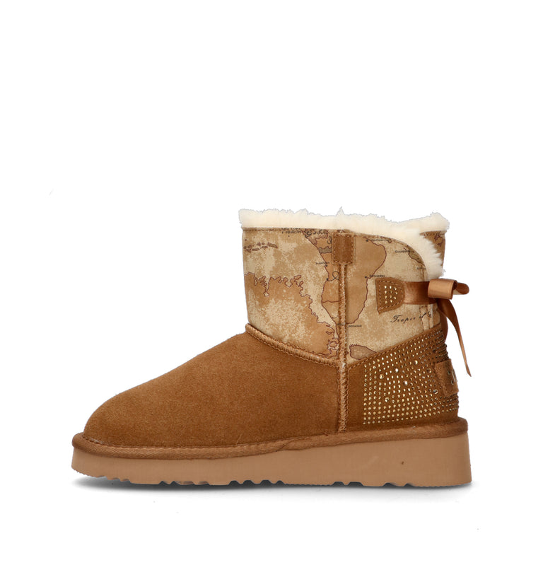 ALVIERO MARTINI Stivaletto pelo ragazza cammello in suede