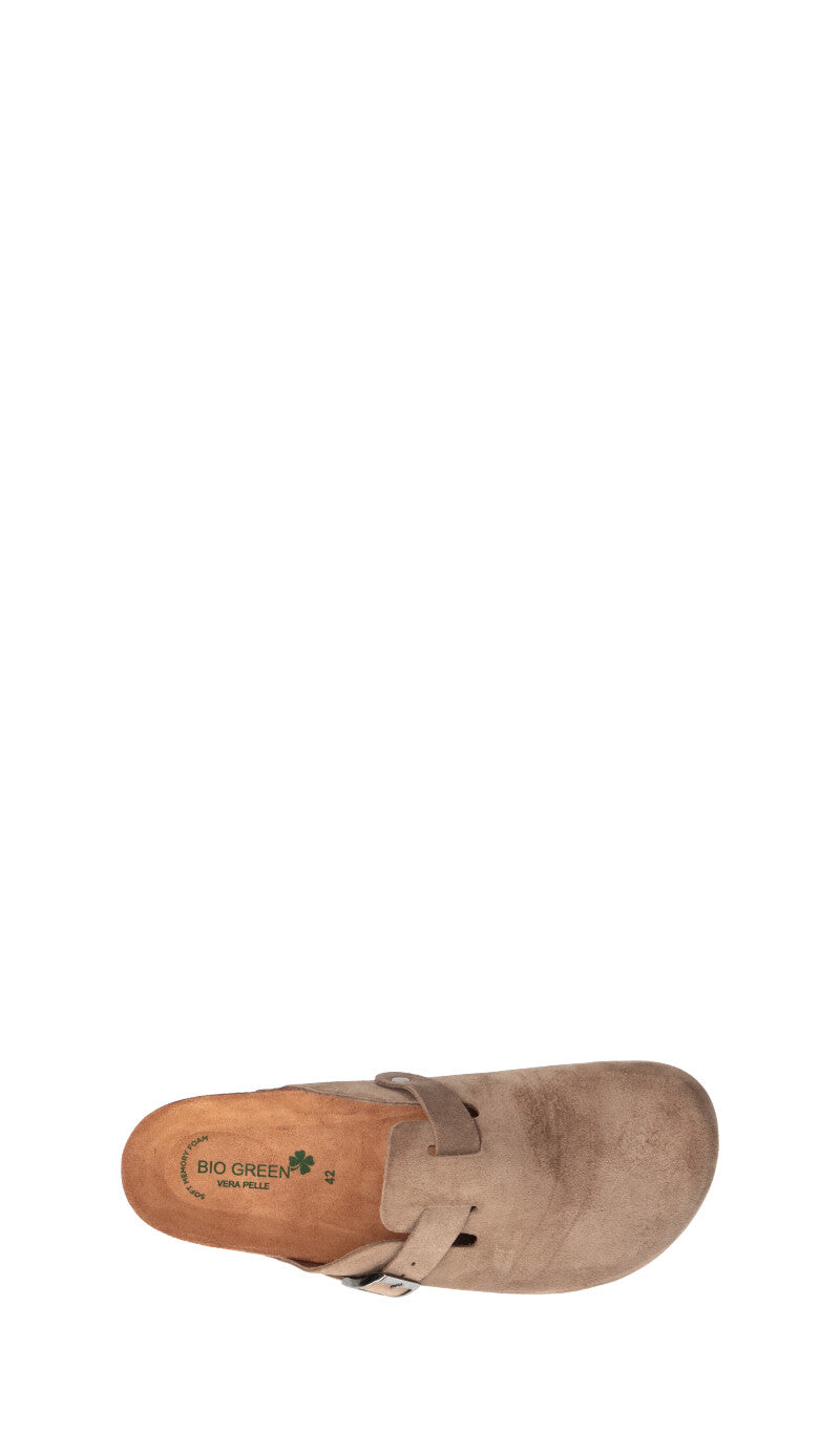 BIO GREEN Ciabatta uomo taupe in suede