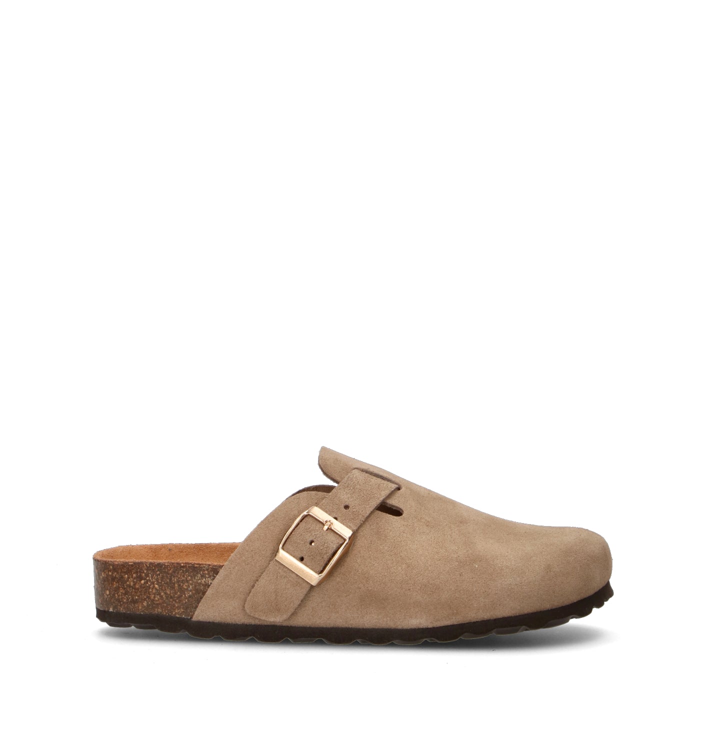 BIO GREEN Ciabatta donna taupe in suede