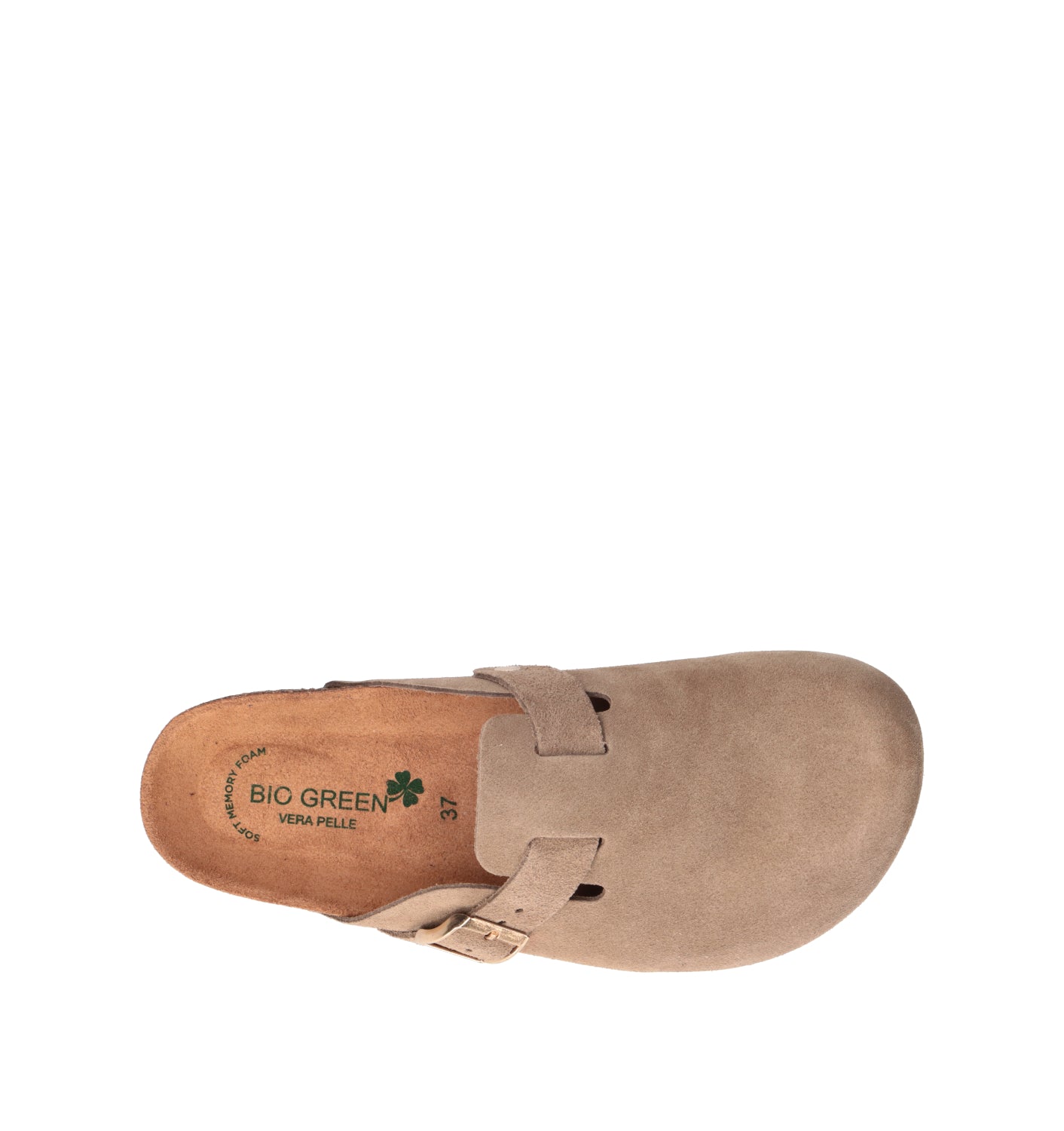 BIO GREEN Ciabatta donna taupe in suede
