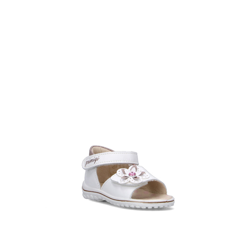 PRIMIGI Sandalo bimba bianca in pelle