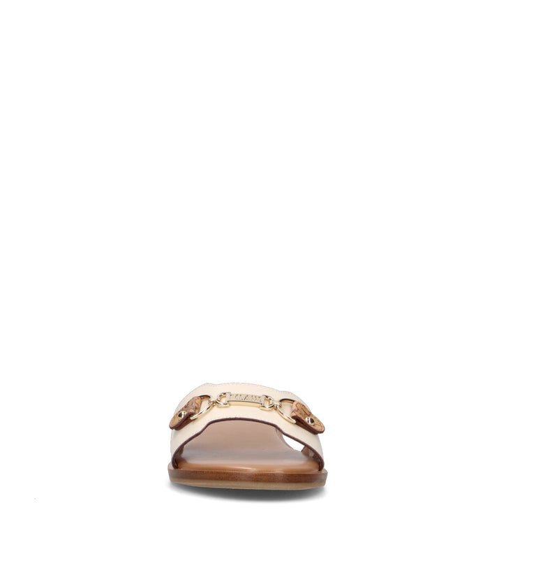 ALVIERO MARTINI Ciabatta donna panna in pelle