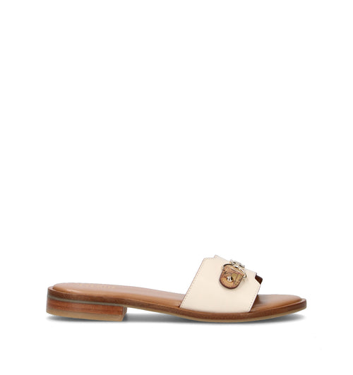 ALVIERO MARTINI Ciabatta donna panna in pelle