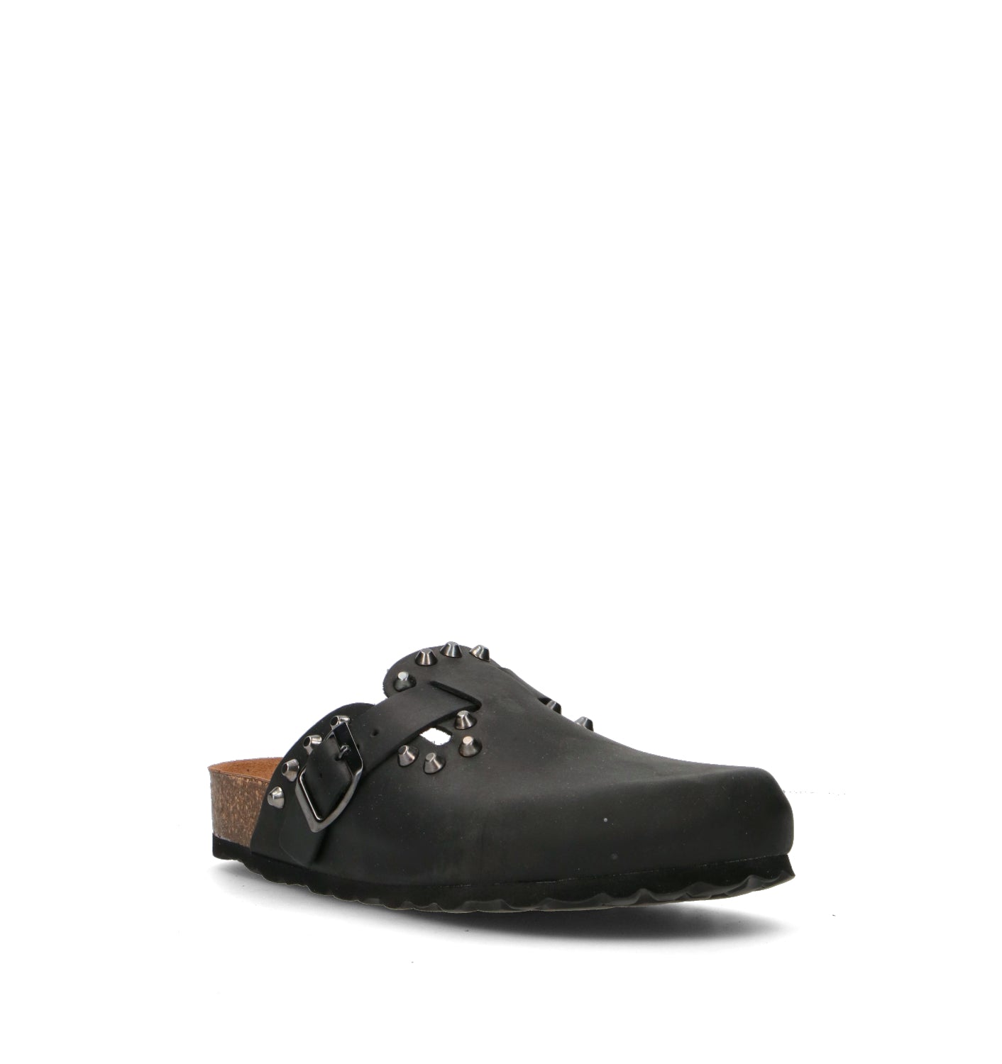 BIO GREEN Ciabatta donna nera in pelle