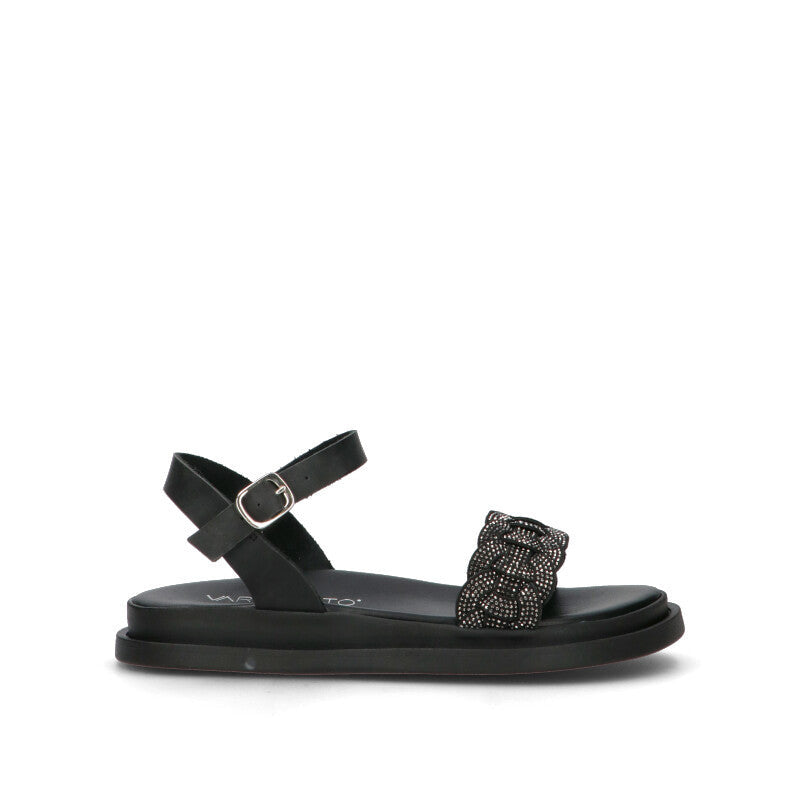 VARIOPINTO Sandalo donna nero in pelle