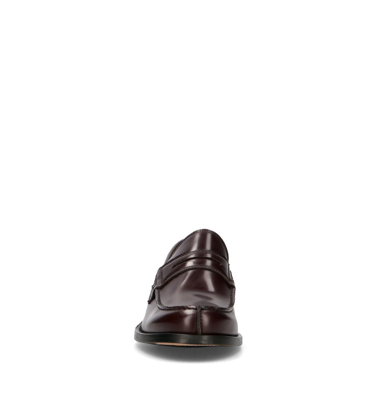 ANTICA CUOIERIA Mocassino uomo bordeaux in pelle