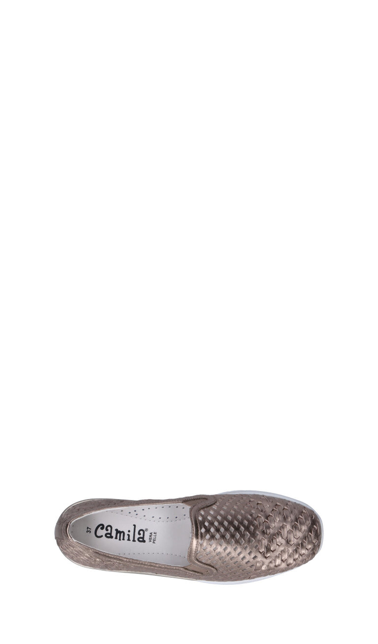 CAMILA Scarpa comfort donna oro in pelle