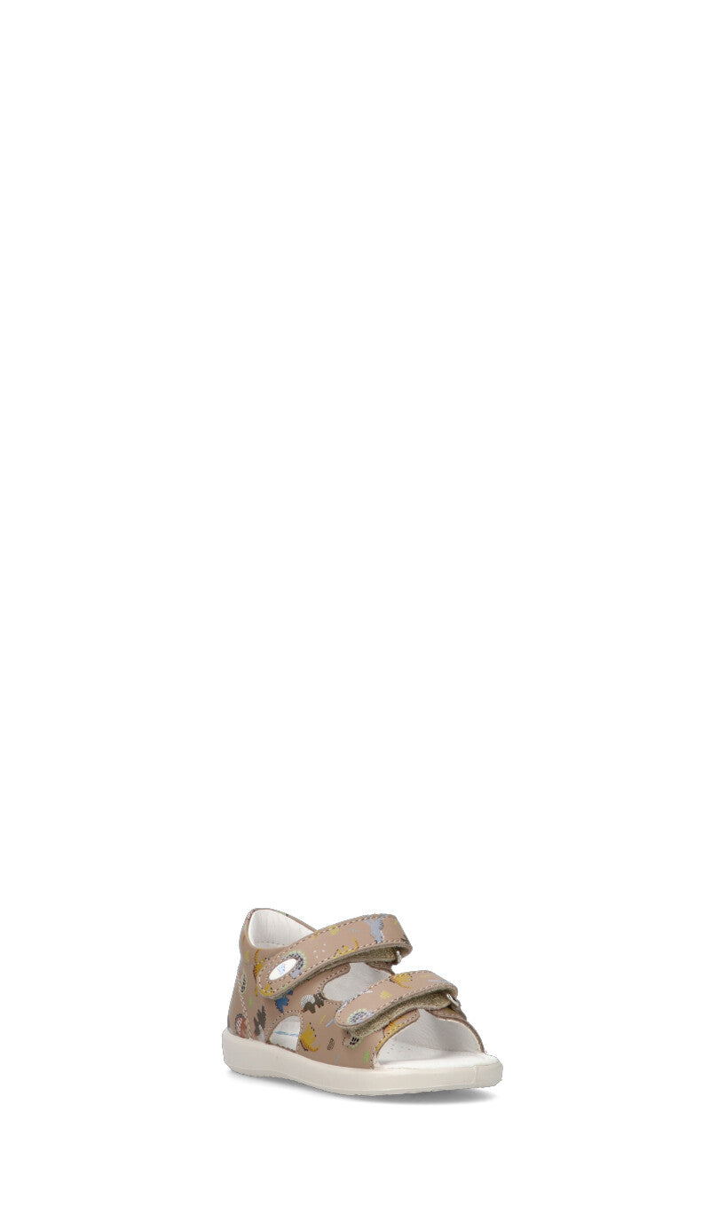 FALCOTTO Sandalo bimbo beige in pelle