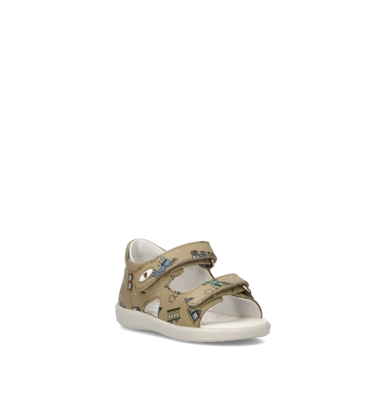 FALCOTTO Sandalo bimbo beige in pelle
