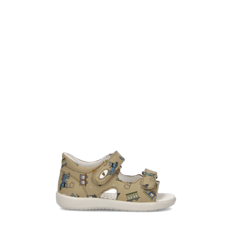 FALCOTTO Sandalo bimbo beige in pelle