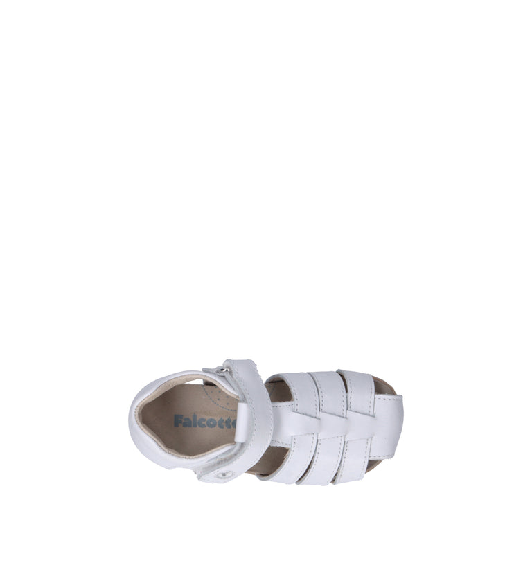 FALCOTTO Sandalo bimba bianco in pelle