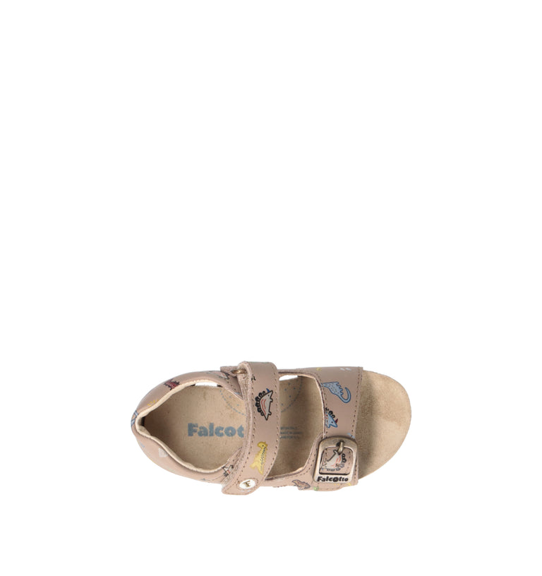 FALCOTTO Sandalo bimbo taupe in pelle
