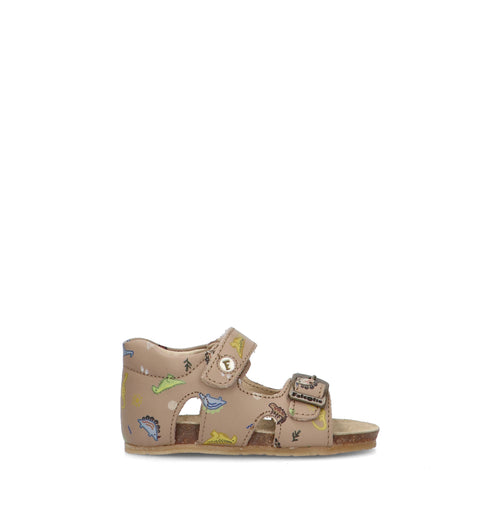 FALCOTTO Sandalo bimbo taupe in pelle