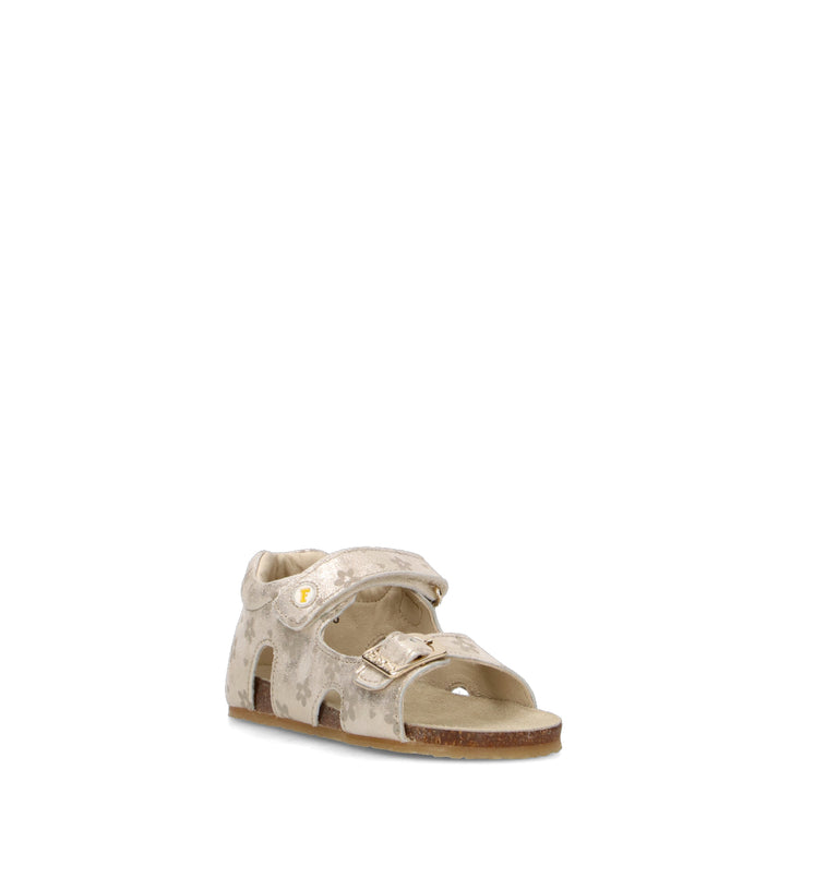 FALCOTTO Sandalo bimba platino in pelle