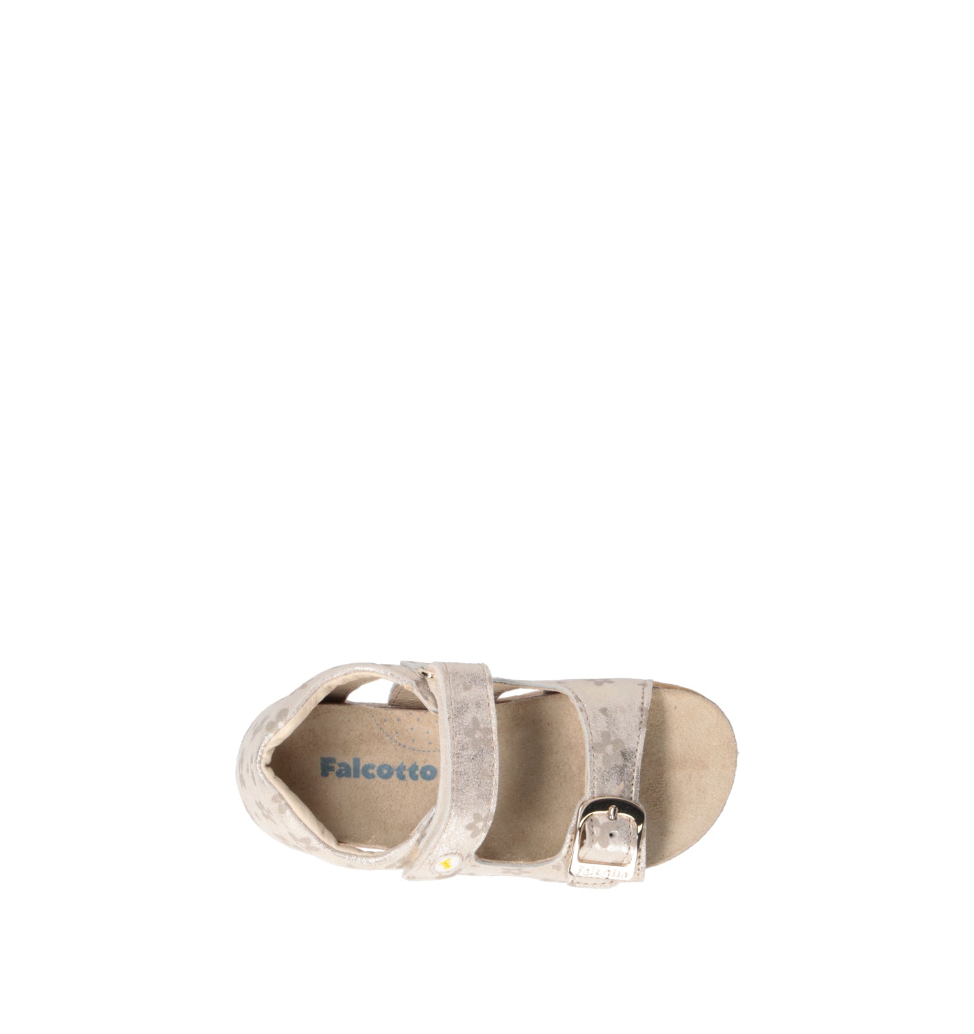 FALCOTTO Sandalo bimba platino in pelle