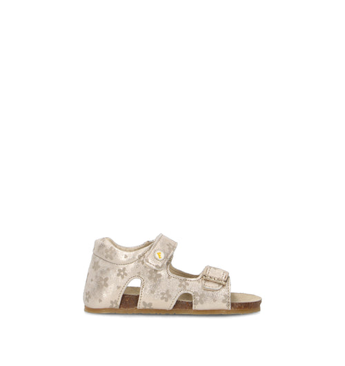 FALCOTTO Sandalo bimba platino in pelle