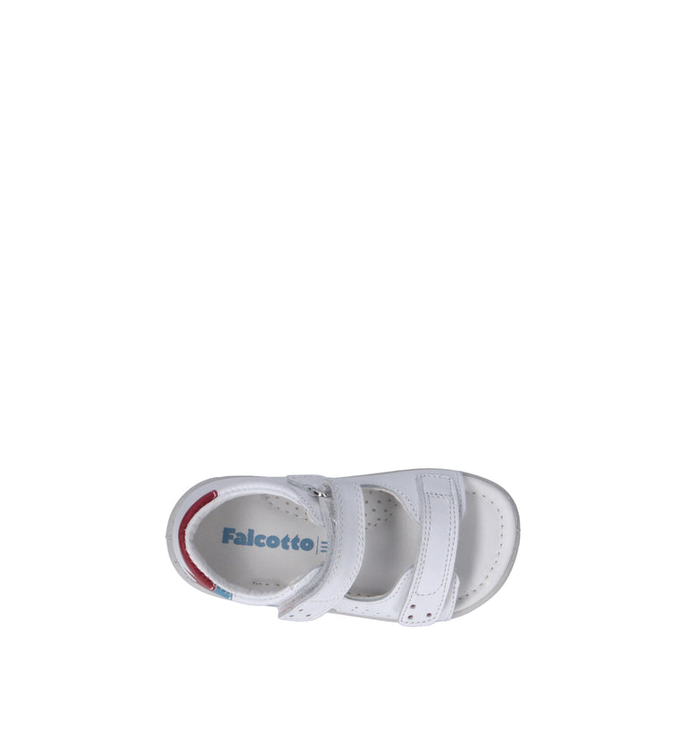 FALCOTTO Sandalo bimbo bianco in pelle