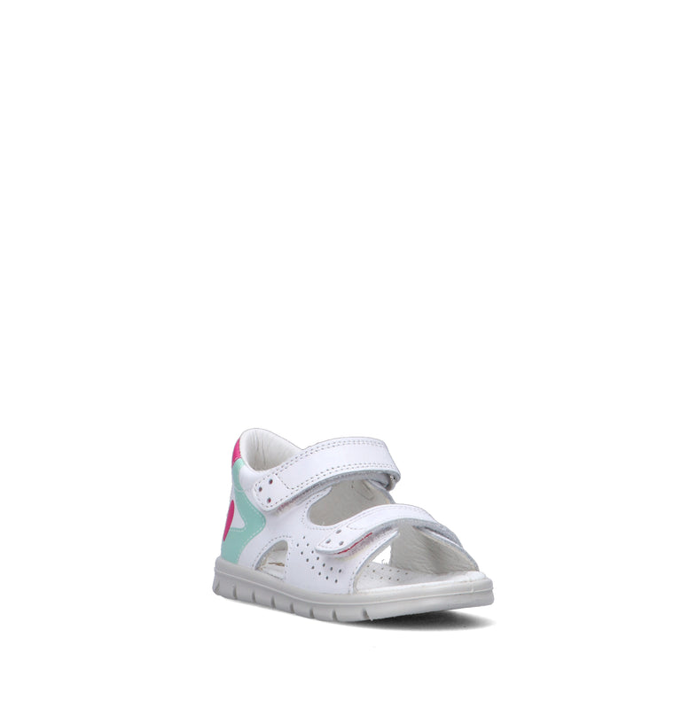 FALCOTTO Sandalo bimba bianca in pelle