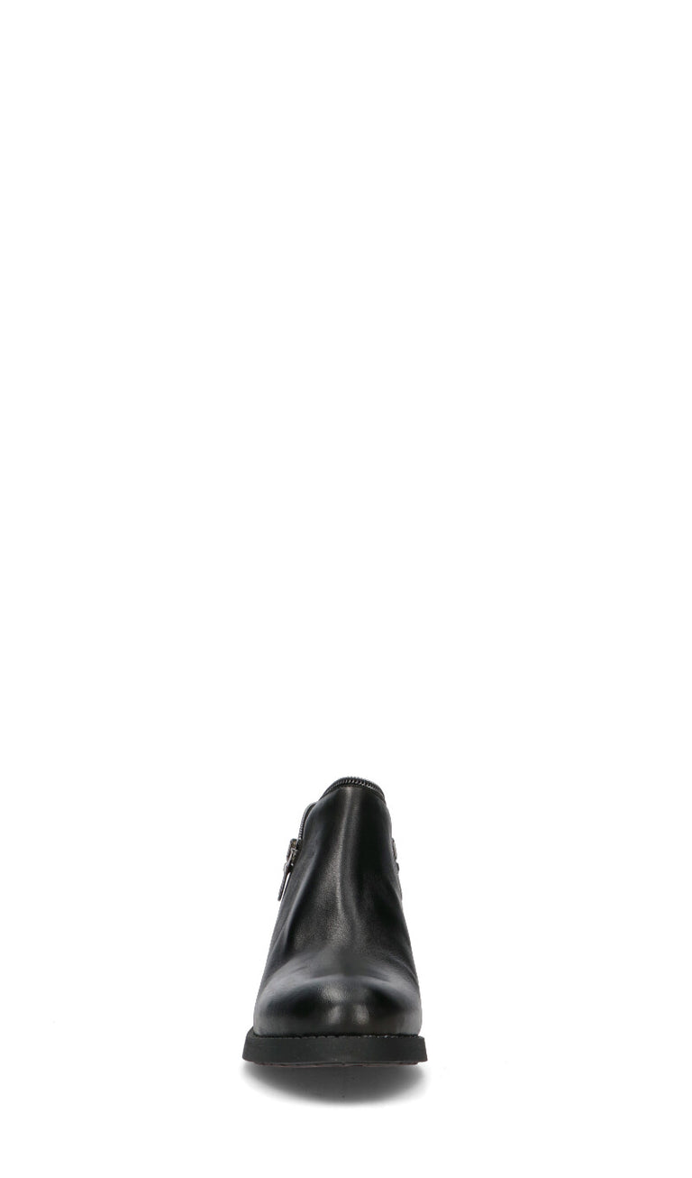 MEZZETINTE Tronchetto donna nero in pelle