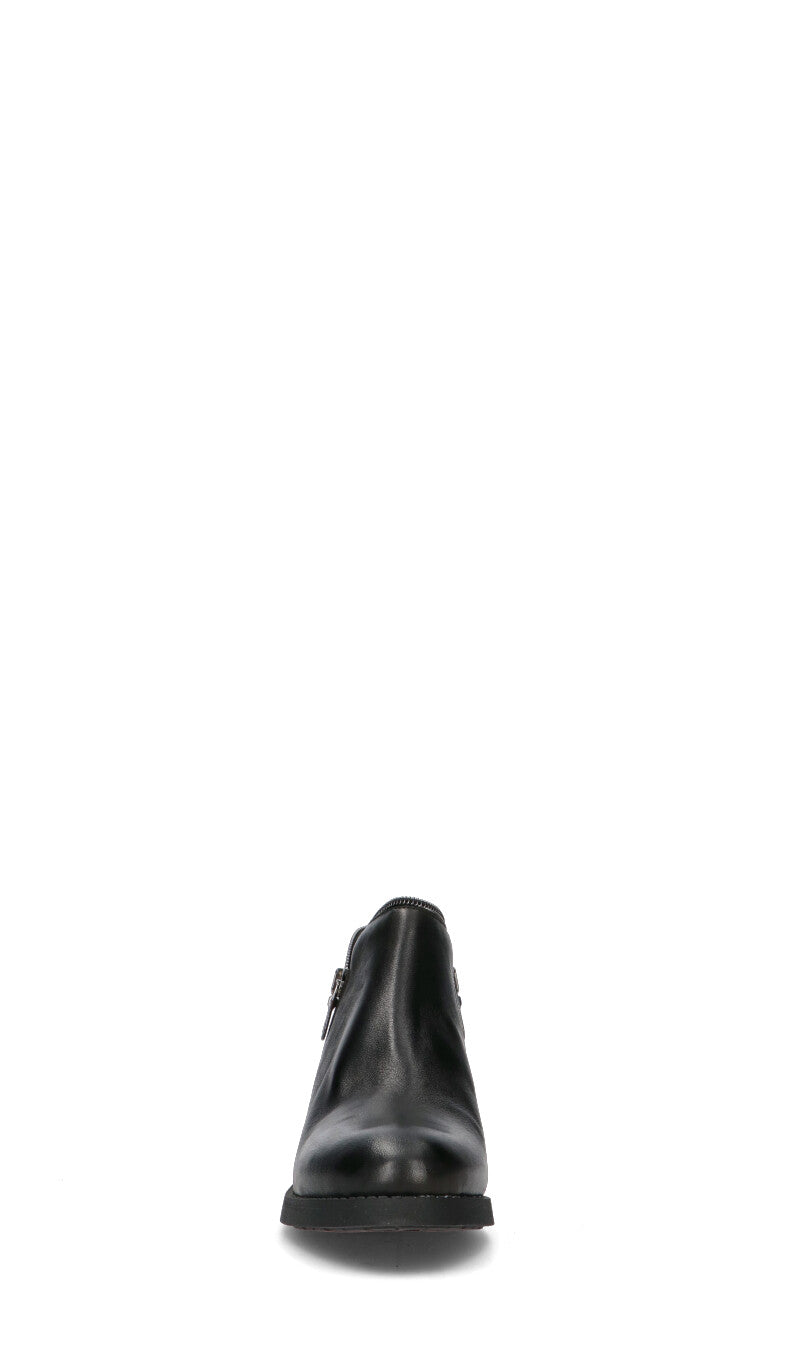 MEZZETINTE Tronchetto donna nero in pelle