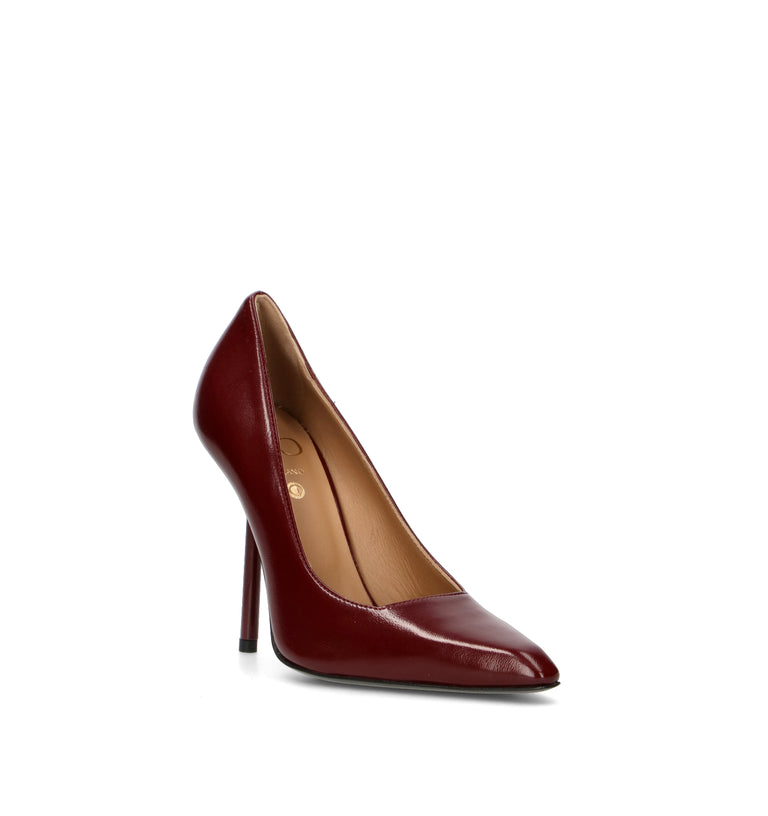 WO MILANO Décolleté donna bordeaux in pelle