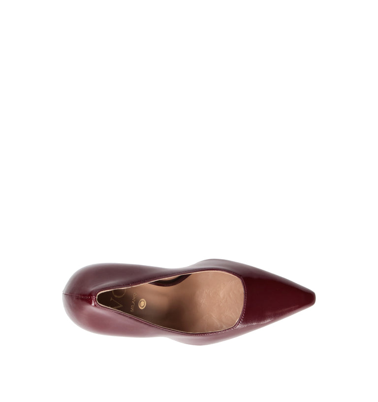 WO MILANO Décolleté donna bordeaux in pelle