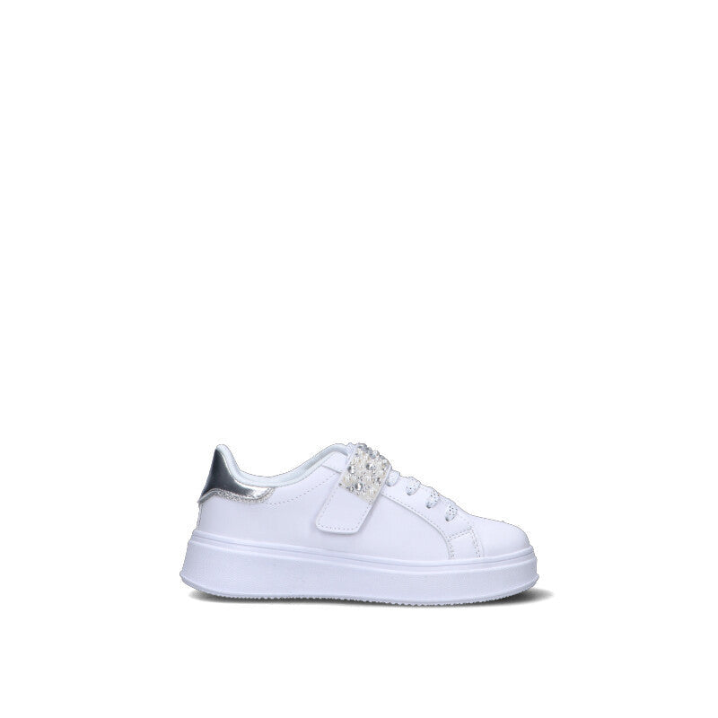 CANTASTORIE Sneaker bimba bianca/argento
