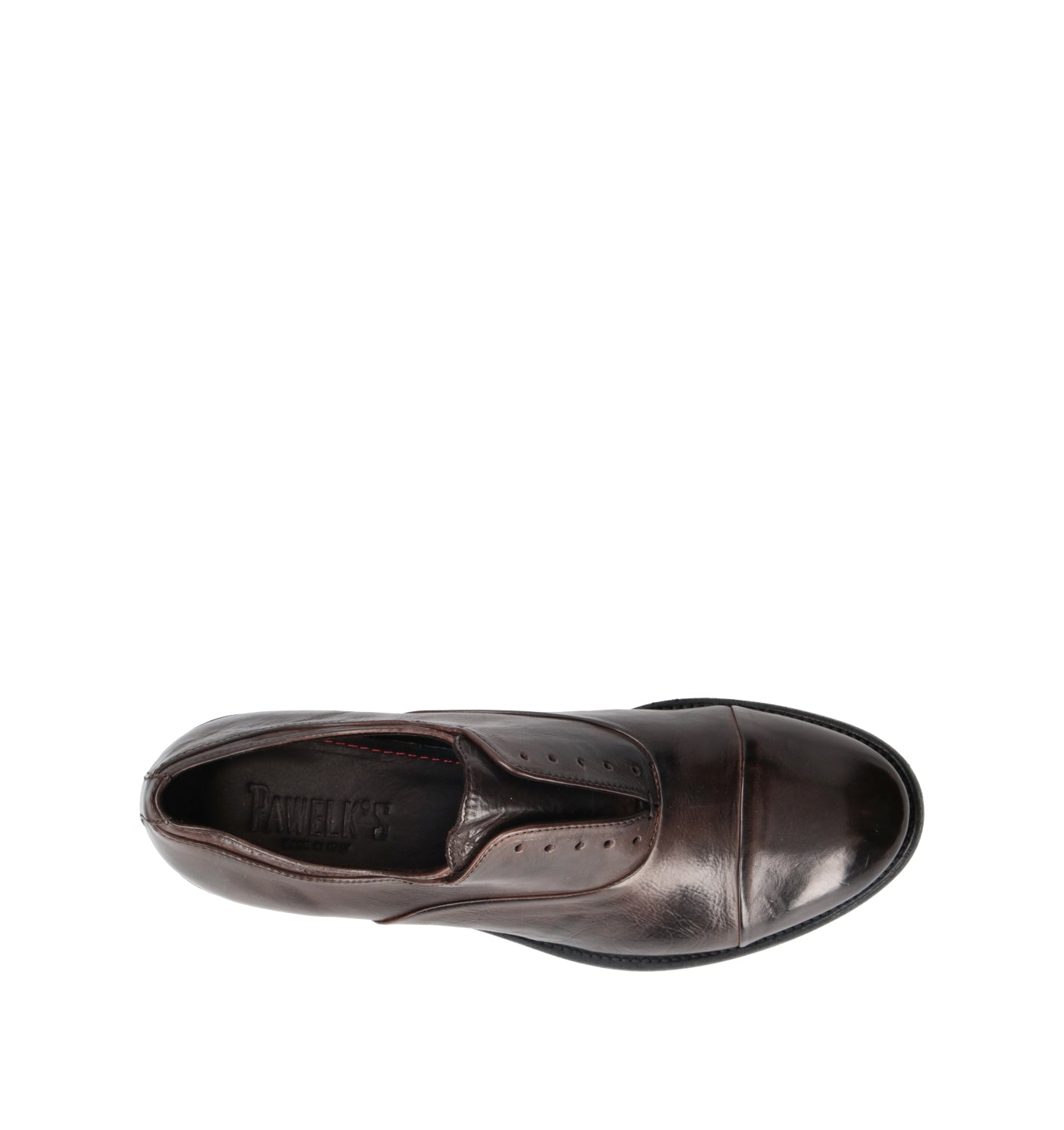 PAWELK'S Stringata uomo marrone in pelle