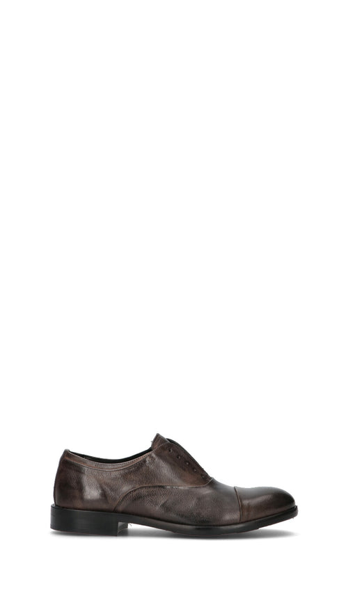 PAWELK'S Stringata uomo marrone in pelle
