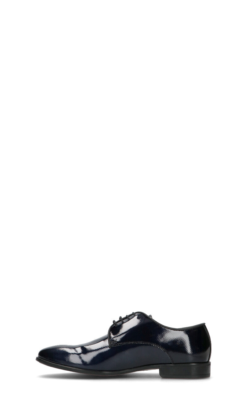 EVEET Stringata uomo blu in pelle