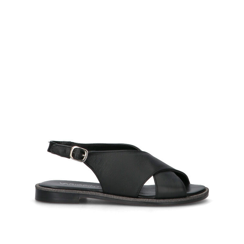 VARIOPINTO Sandalo donna nero in pelle