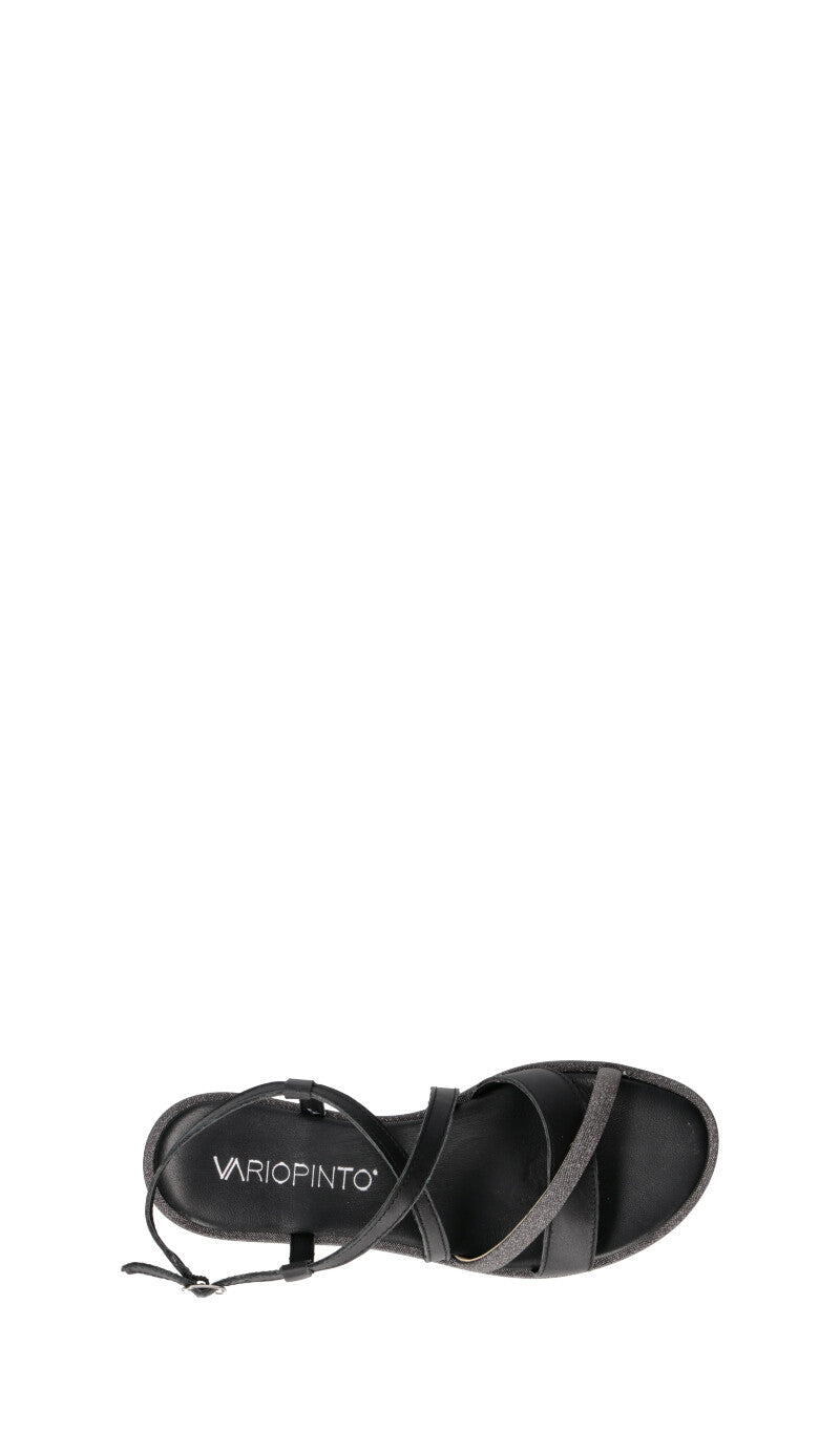 VARIOPINTO Sandalo donna nero in pelle
