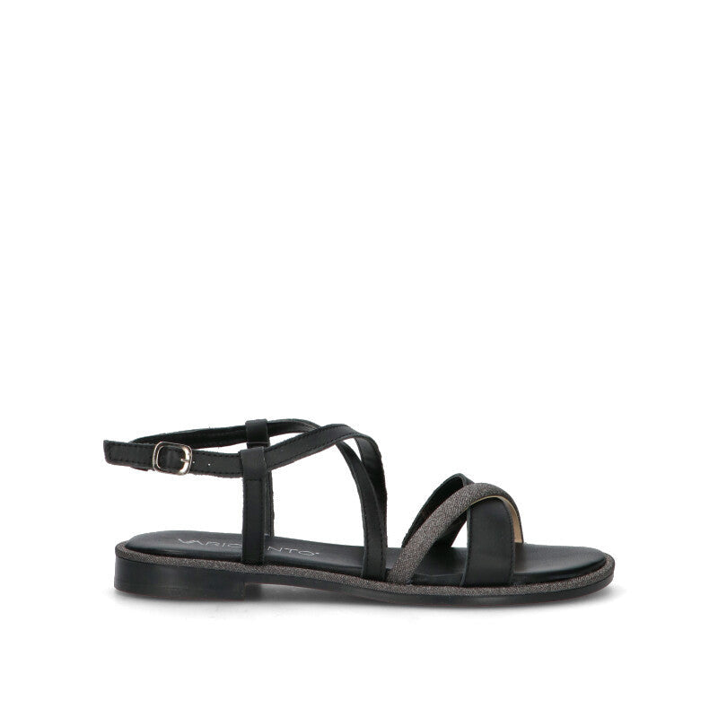 VARIOPINTO Sandalo donna nero in pelle