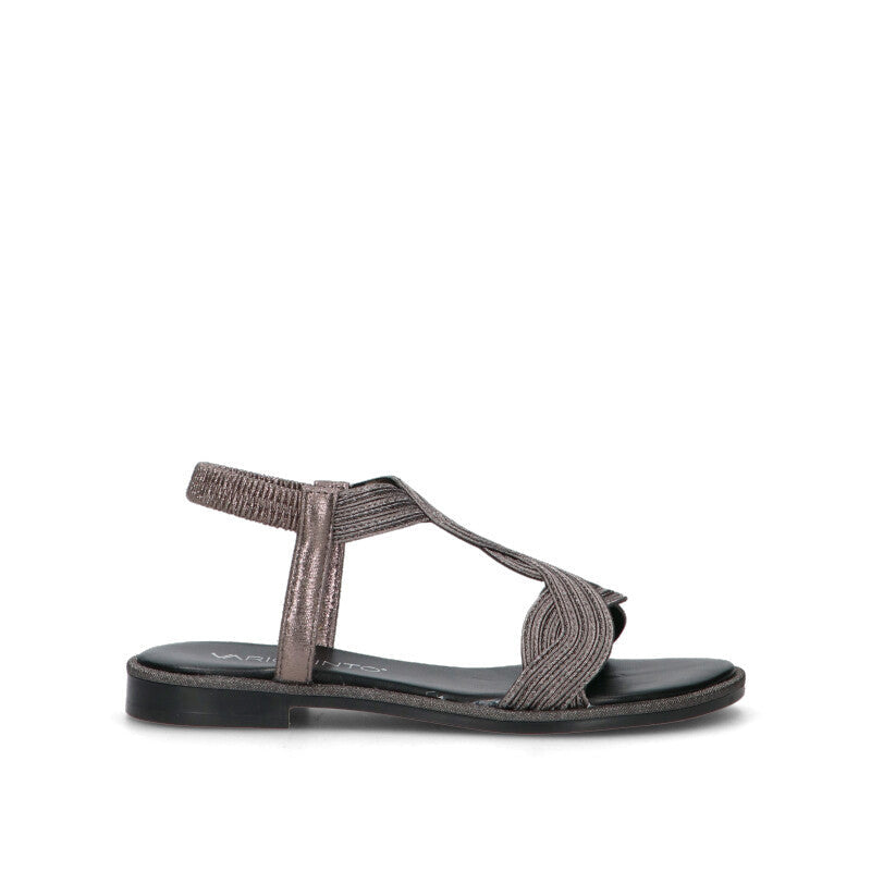 VARIOPINTO Sandalo donna nero/grigio in pelle