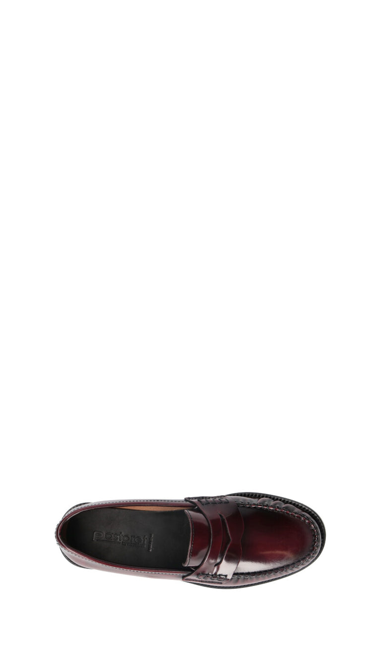 PASTORET Mocassino donna bordeaux in pelle