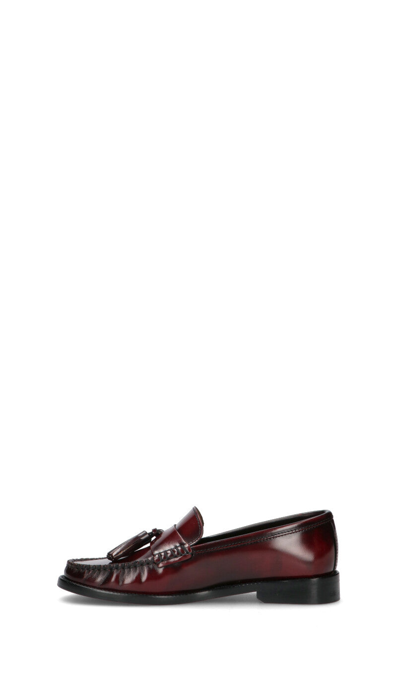 PASTORET Mocassino donna bordeaux in pelle