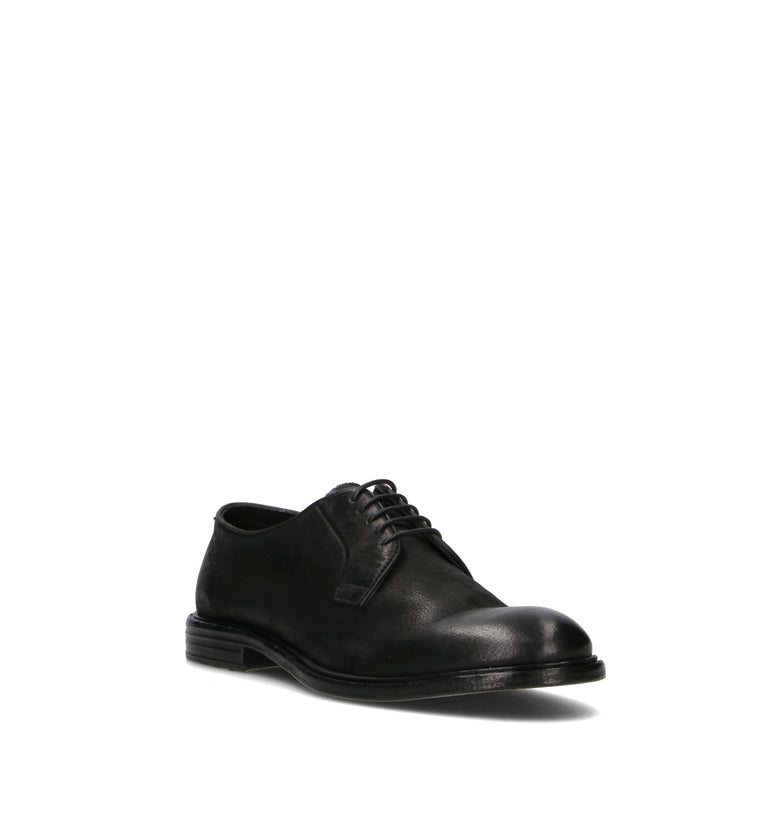 PAWELK'S Stringata uomo nera in pelle