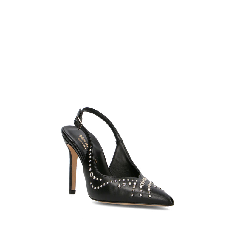 REBECCA VAN DIK Slingback donna nera