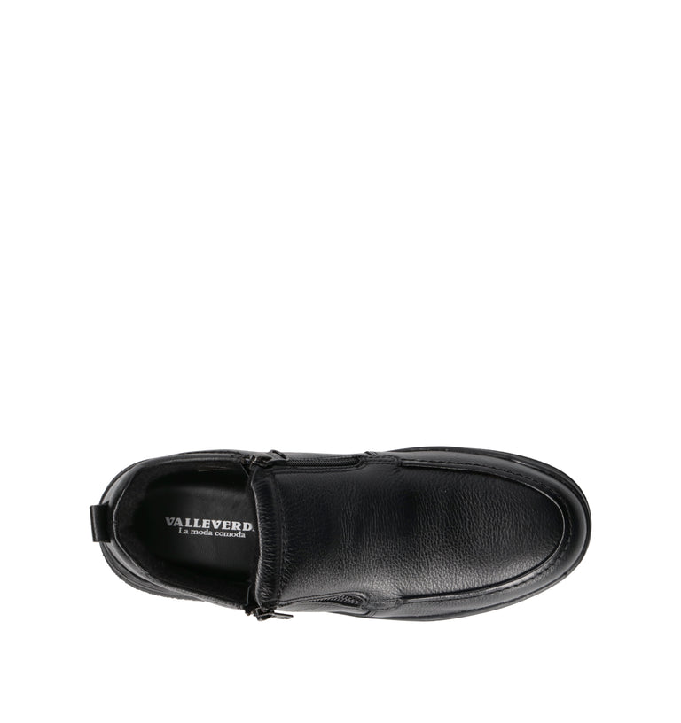 VALLEVERDE Scarpa comfort uomo nera in pelle